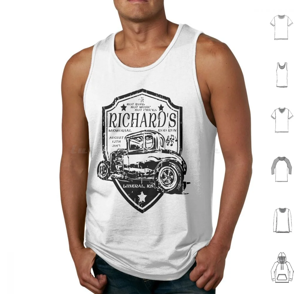 Richard's Annual Rod Run Tank Tops Print Cotton Rod Run Hot Rod Remembrance Richard Yorio Liberal Kansas Kansas Liberal