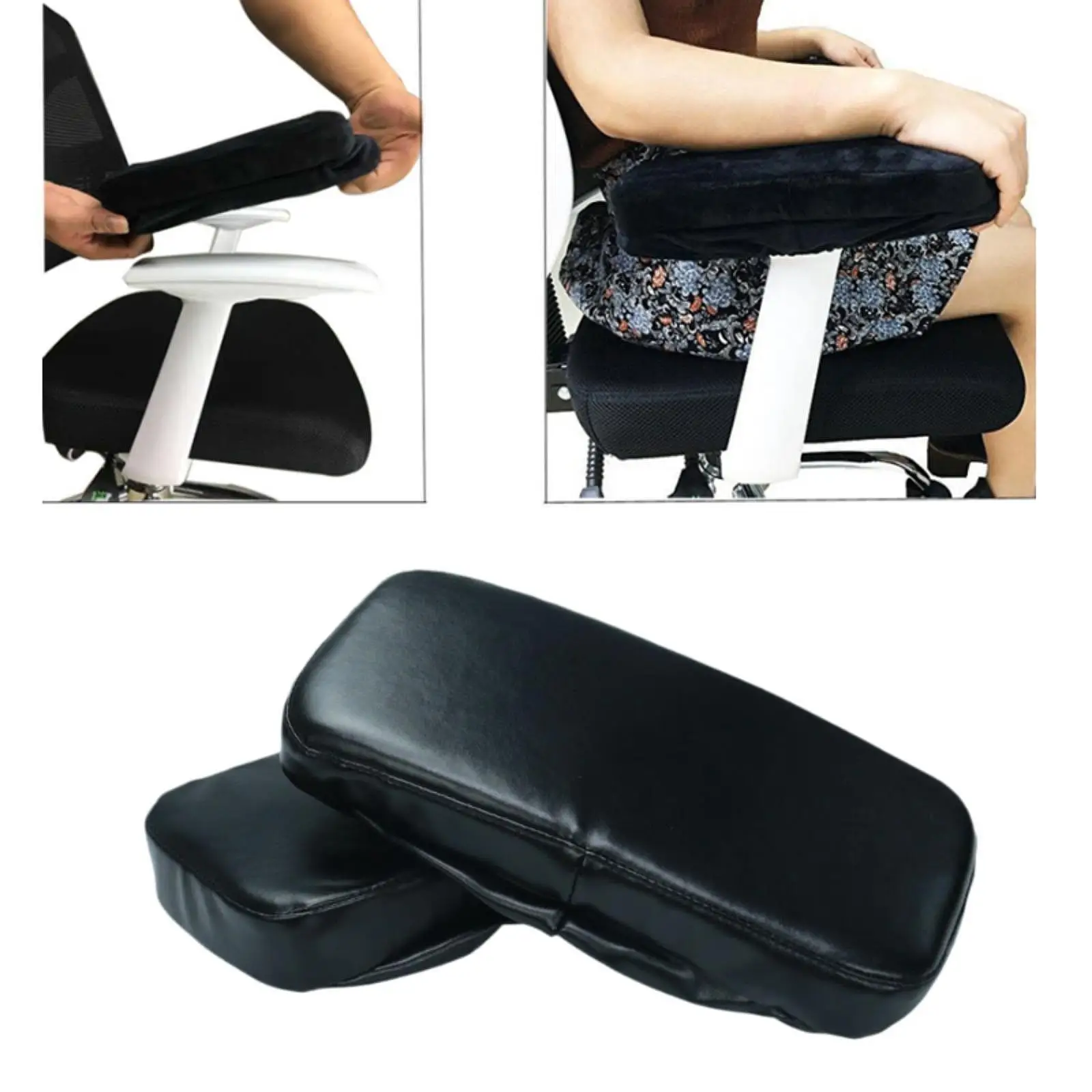 

2x Office Chair Replacement Armrest Arm Pads Cap Easy to Install Universal