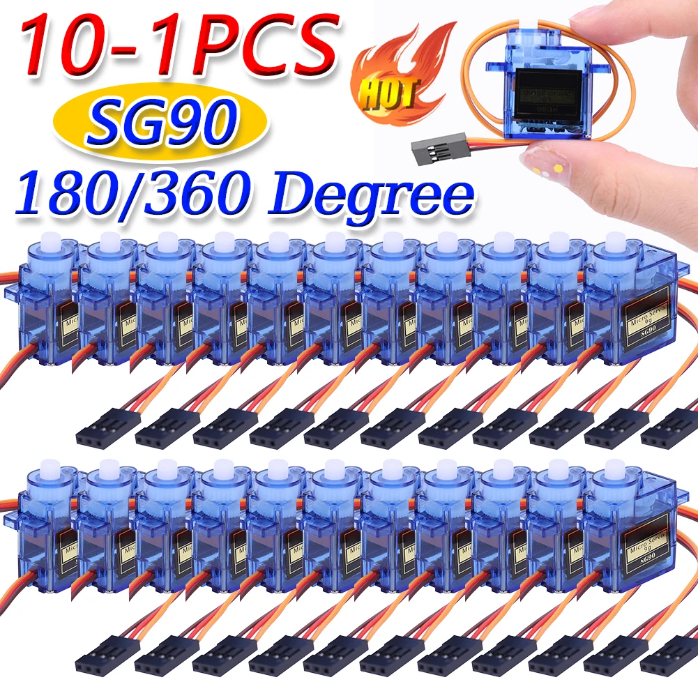 5-50PCS SG90 9G Micro Servo Motor For RC Planes Fixed Wing Aircraft Model Telecontrol Aircraft Toy Mini Servo Motor