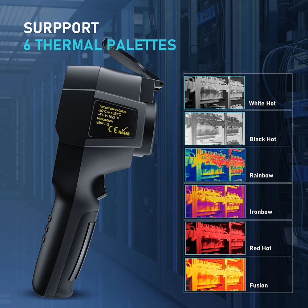 GW256 2024 New Thermal Imaging Camera for Water Pipe Leak and Power Electrical 256*192 Handheld Infrared Thermal Imager