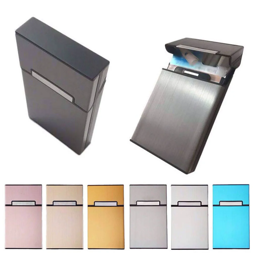 Portable Woman Ladies Cigarettes Case Holder Aluminum Alloy Pocket Smoking Box Gift