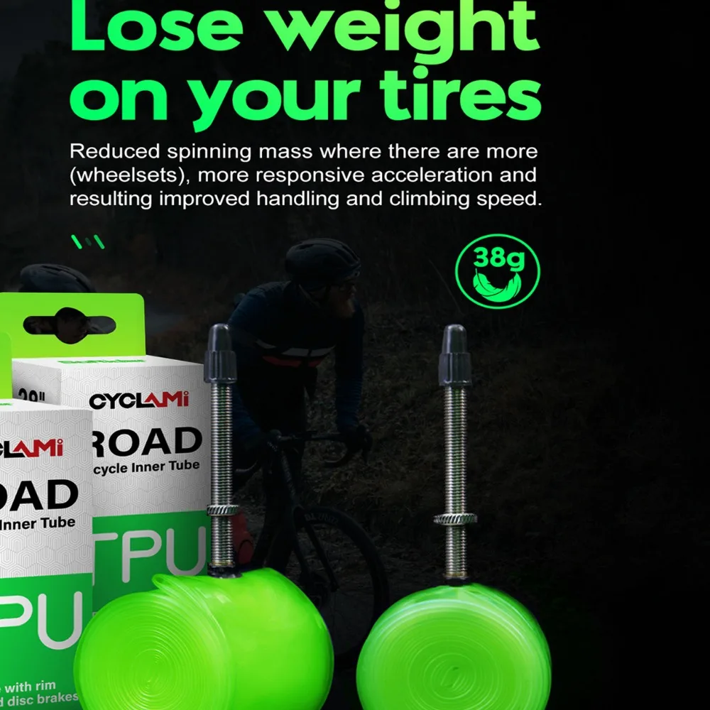 

Portable TPU Bicycle Inner Tube Ultra Light Ultralight Bike TPU Inner Tube 700C Anti-ageing Mountain Bike