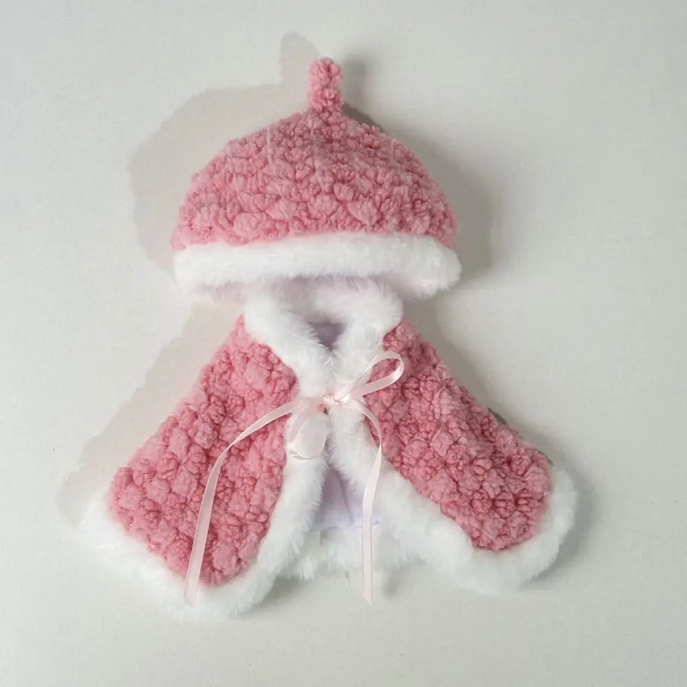 Creative 20CM Clothes Pink Red Changing Dressing Game Cloak Photo Props Replacement Outfit Shawl Cap Set Cotton Dolls