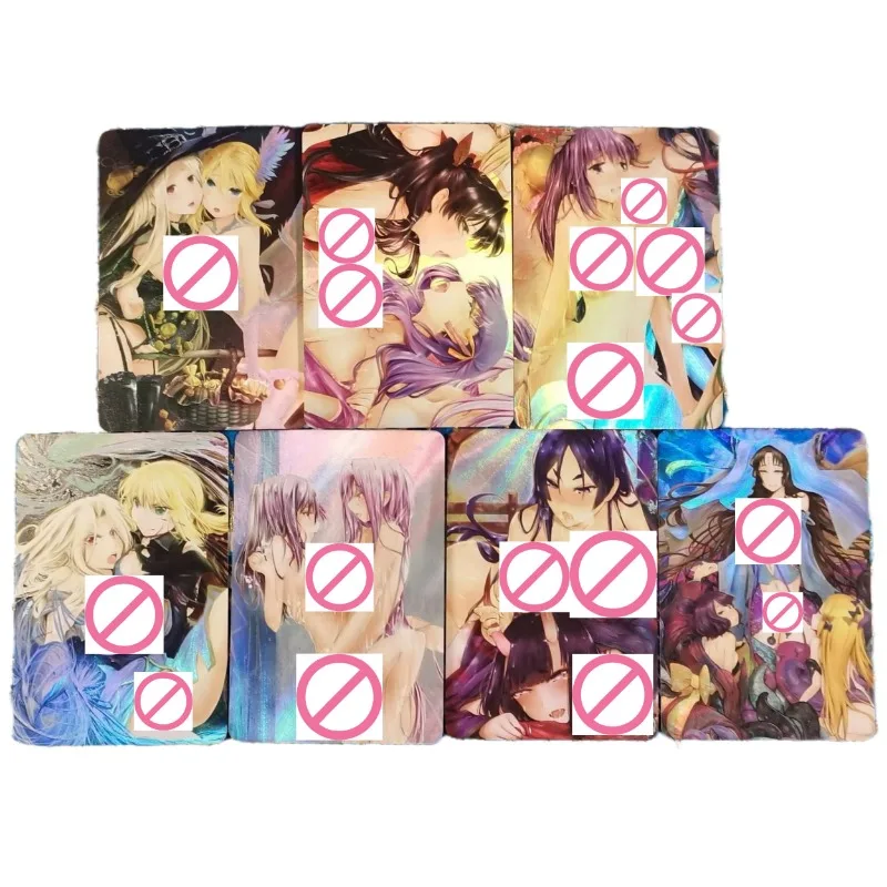 7pcs/set FATE FGO Tohsaka Rin Matou Sakura Animation Characters Self Made Raster Change Card Anime Classics Game Collection Card