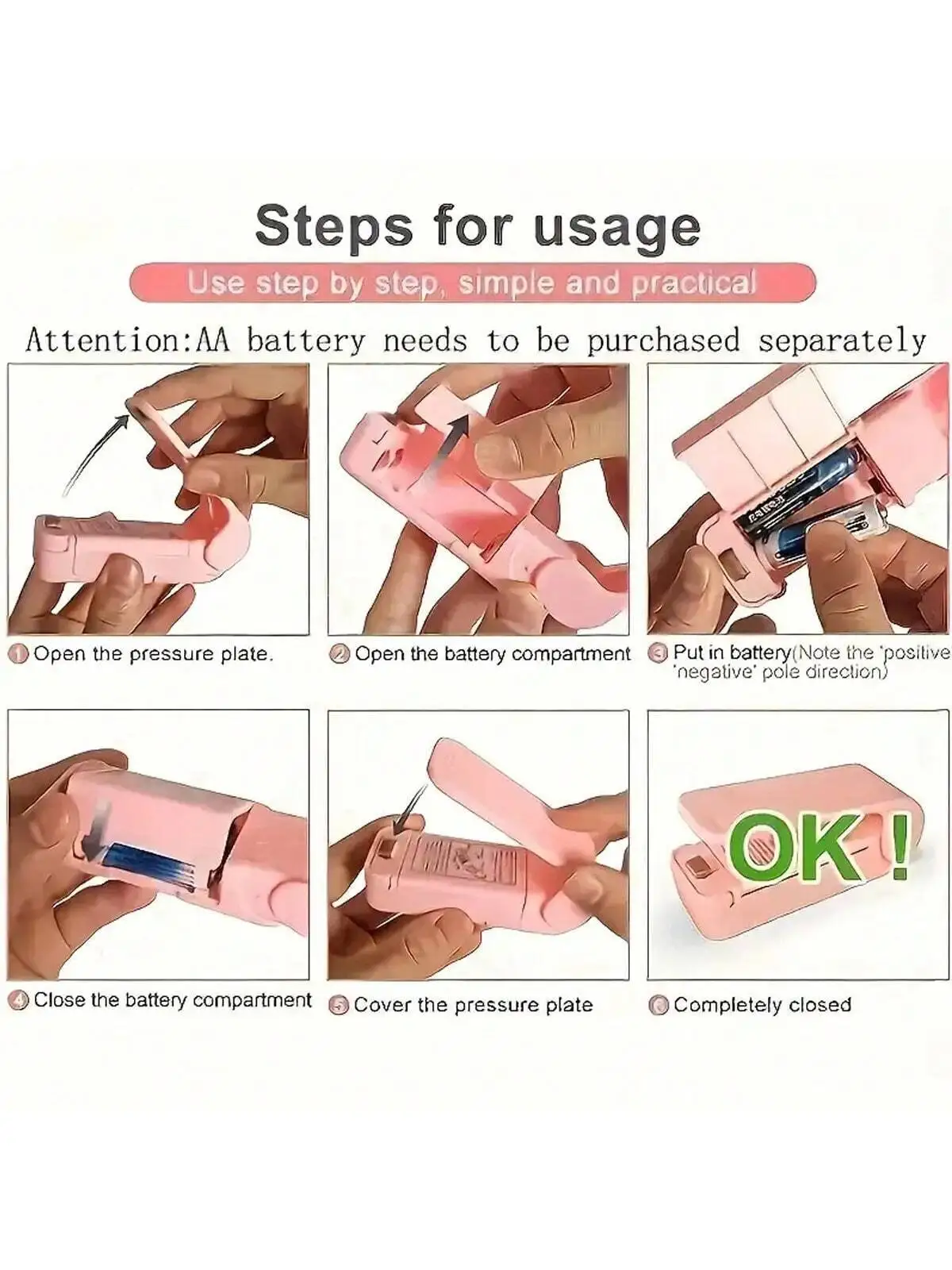 Мини-портативная машина для запечатывания закусок — свежесть запечатывания, сохраняет воздух и наслаждайтесь удобством в дороге с операцией на батарейках