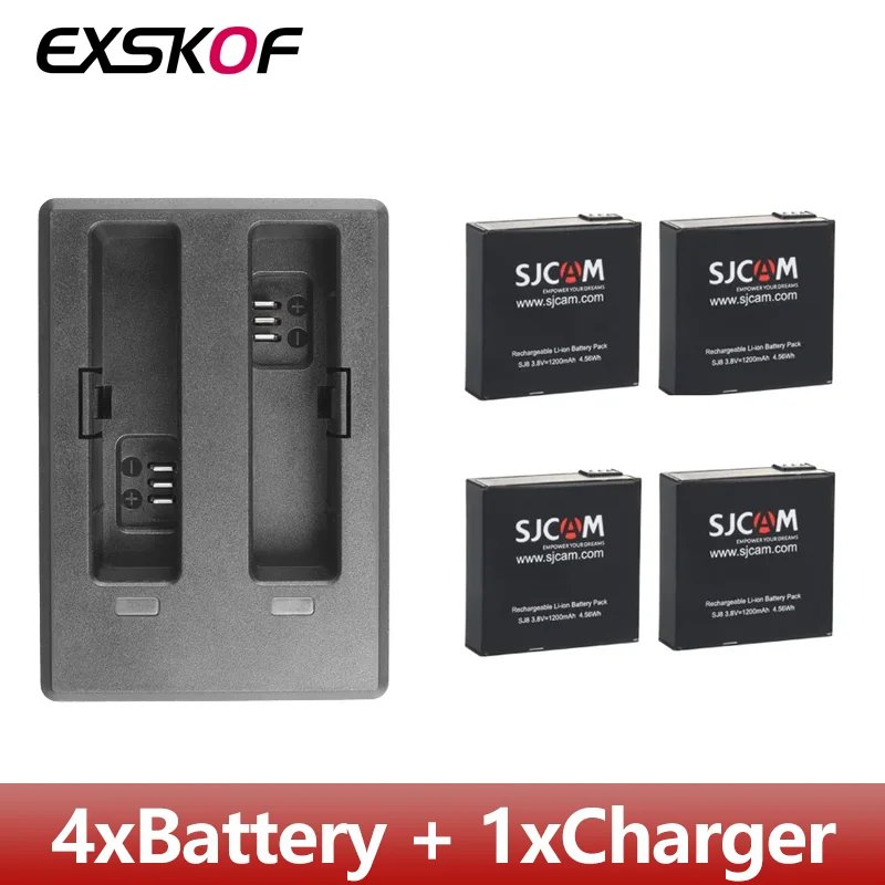 4PCS SJCAM Battery  For SJ4000 SJ5000X M20 SJ6 SJ8 Pro SJ10 PRO SJ10X A10 A20 A50 Action Camera, Original SJCAM Brand Battery