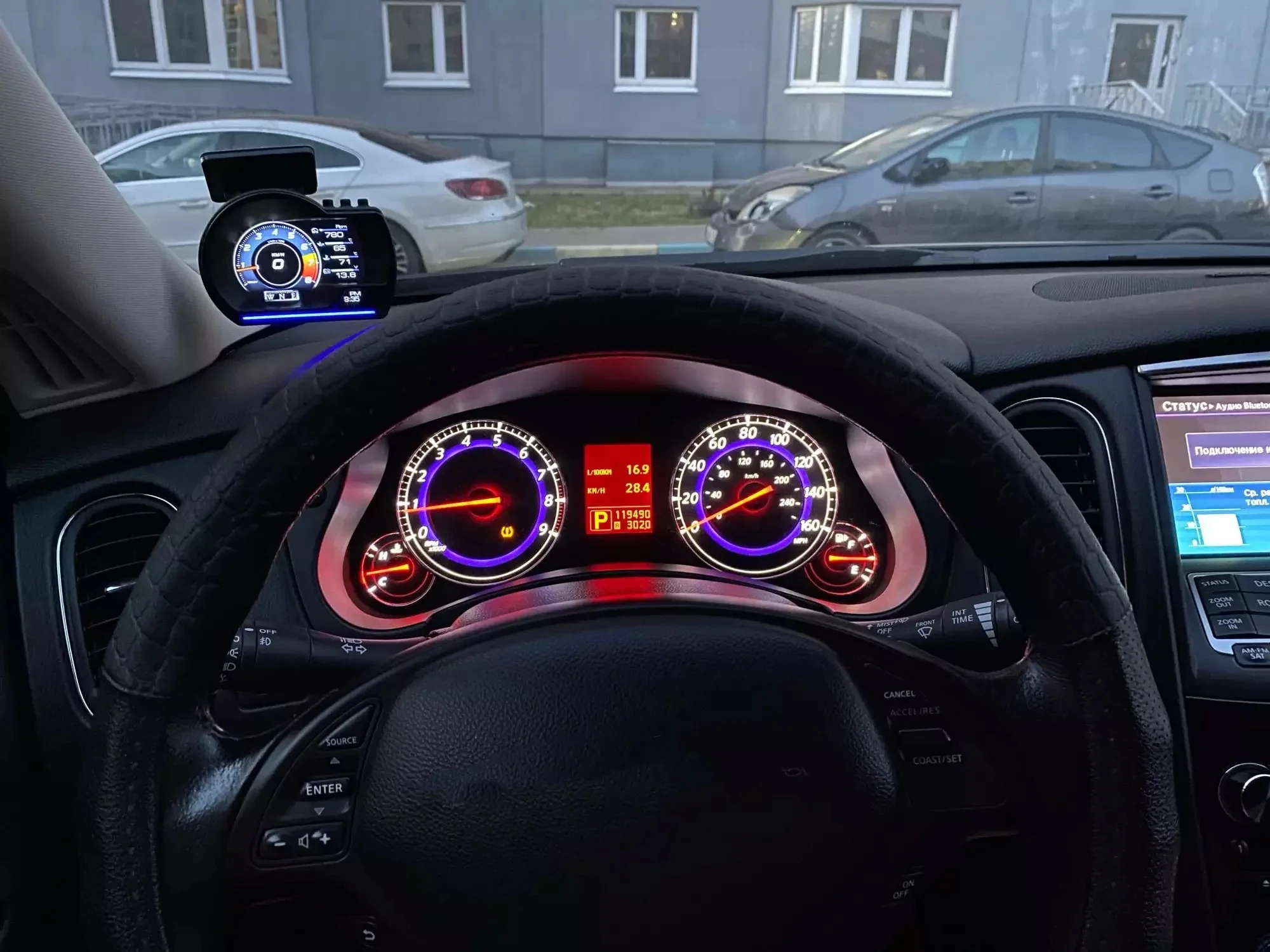 Neuestes A501 Auto Head-Up-Display OBD2 Smart Car HUD Turbo-Anzeige Digitaler Kilometerzähler Sicherheitsalarm Wasser- & Öltemperatur Drehzahlmesser Auto-Messgerät – Detail 2