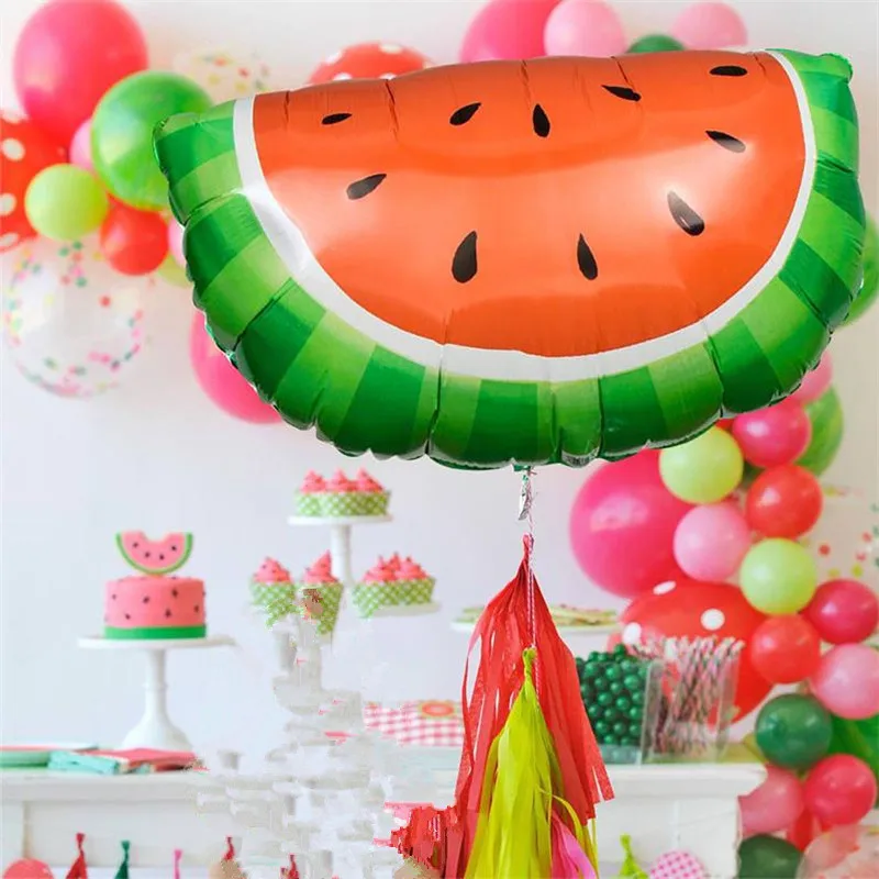 6pcs Watermelon Foil Balloons Birthday Wedding Melon Theme Party Decoration Baby Shower Summer Fruit Helium Backdrop Globos