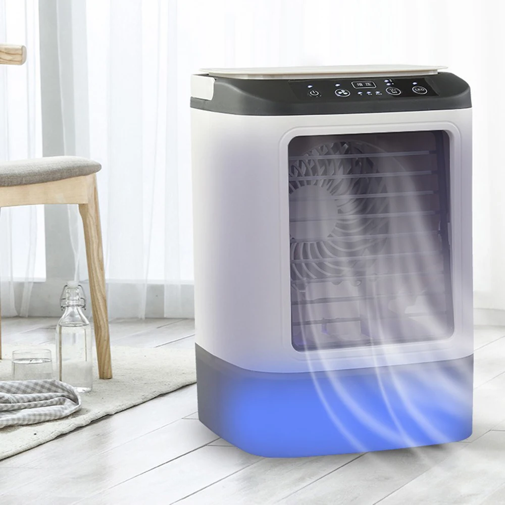 Przenośny klimatyzator 3-biegowy Wentylator USB do pokoju Domu Kempingu Biurka Nawilżacz Mini Wentylator Chłodzący Lampka Nocna LED Chłodnica Powietrza 에어컨