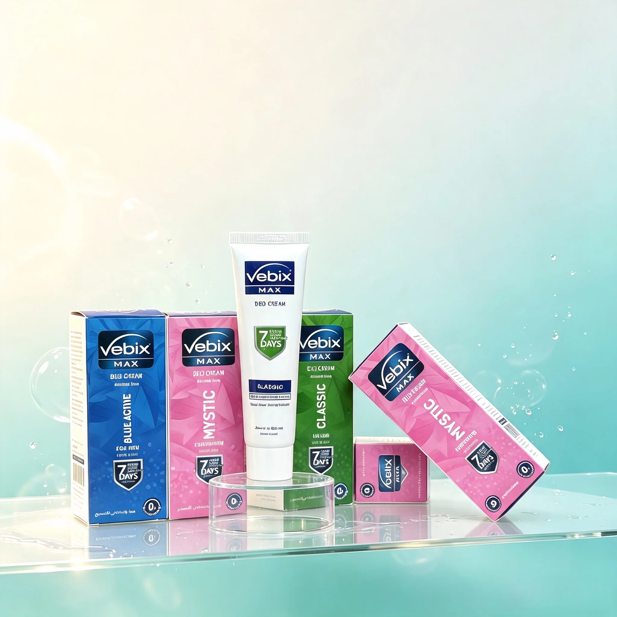 Vebix Egyptian Antiperspirant Cream 24H Odor Block, Refreshing Underarm Care All Day Smell Removal Long Lasting Fresh