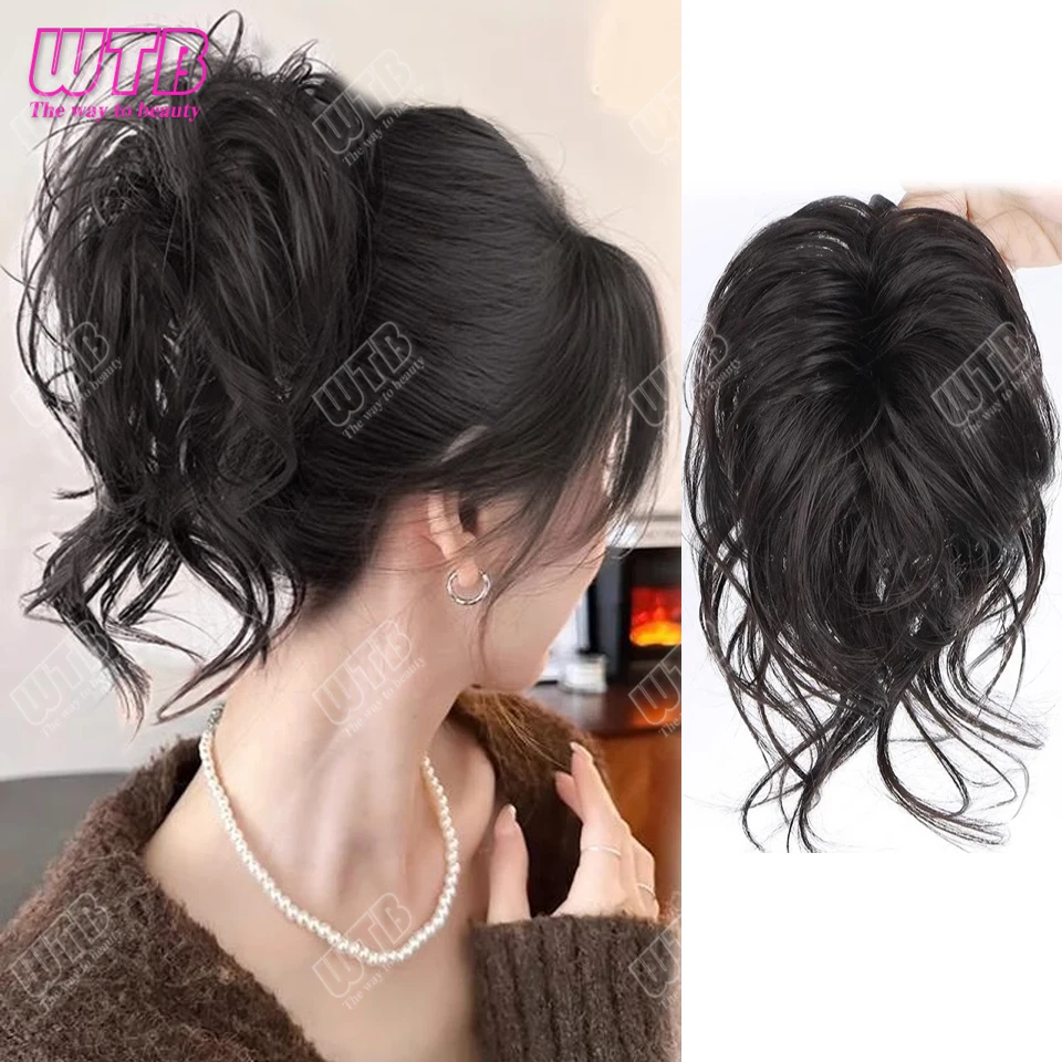 

Синтетический хвостик, зажим для наращивания хвоста, короткий вьющийся хвост, женская черно-коричневая заколка для волос для женщин