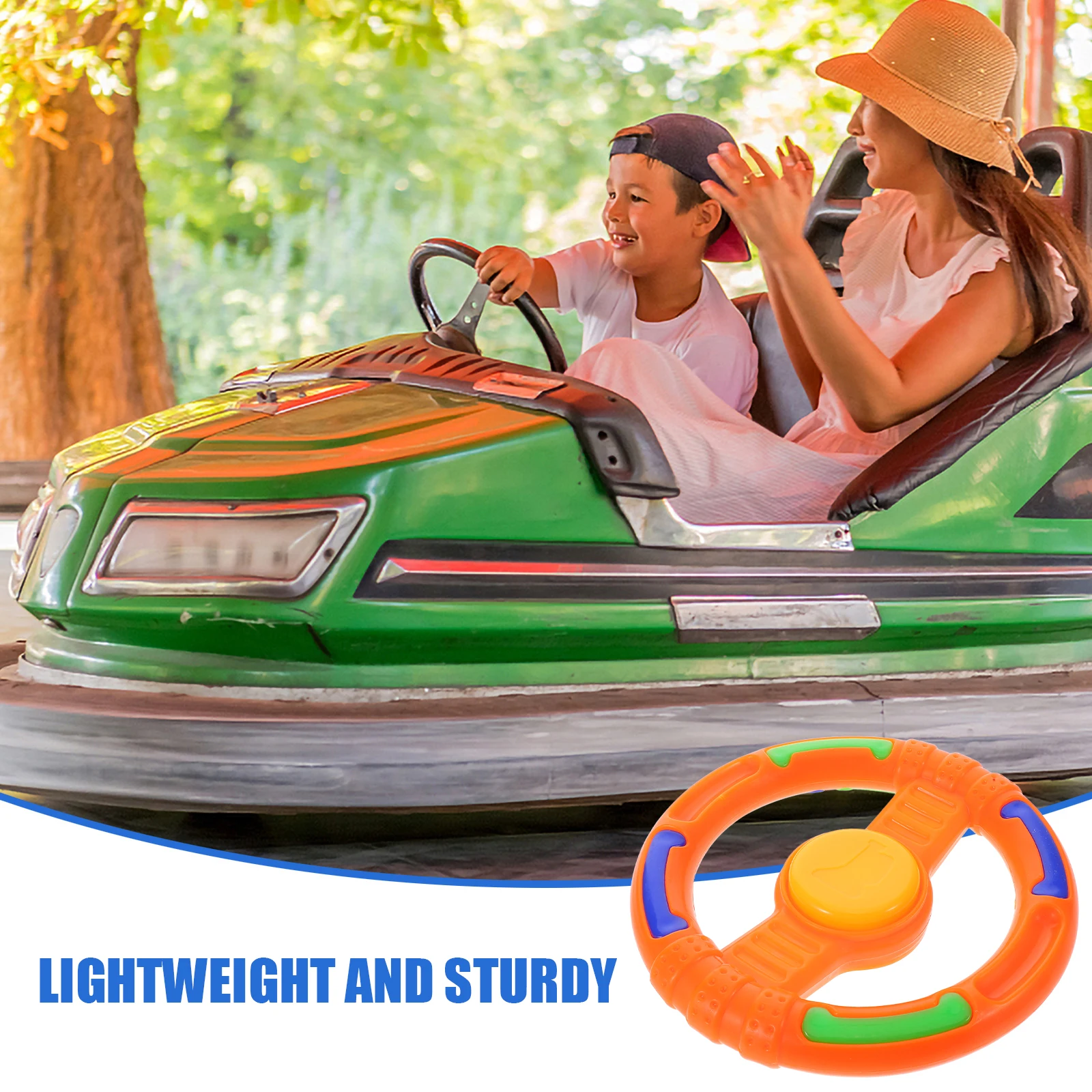 

Steering Wheel Simulated Driving Controller Car Backseat Interactive Light Sound Playset for Educational Fun