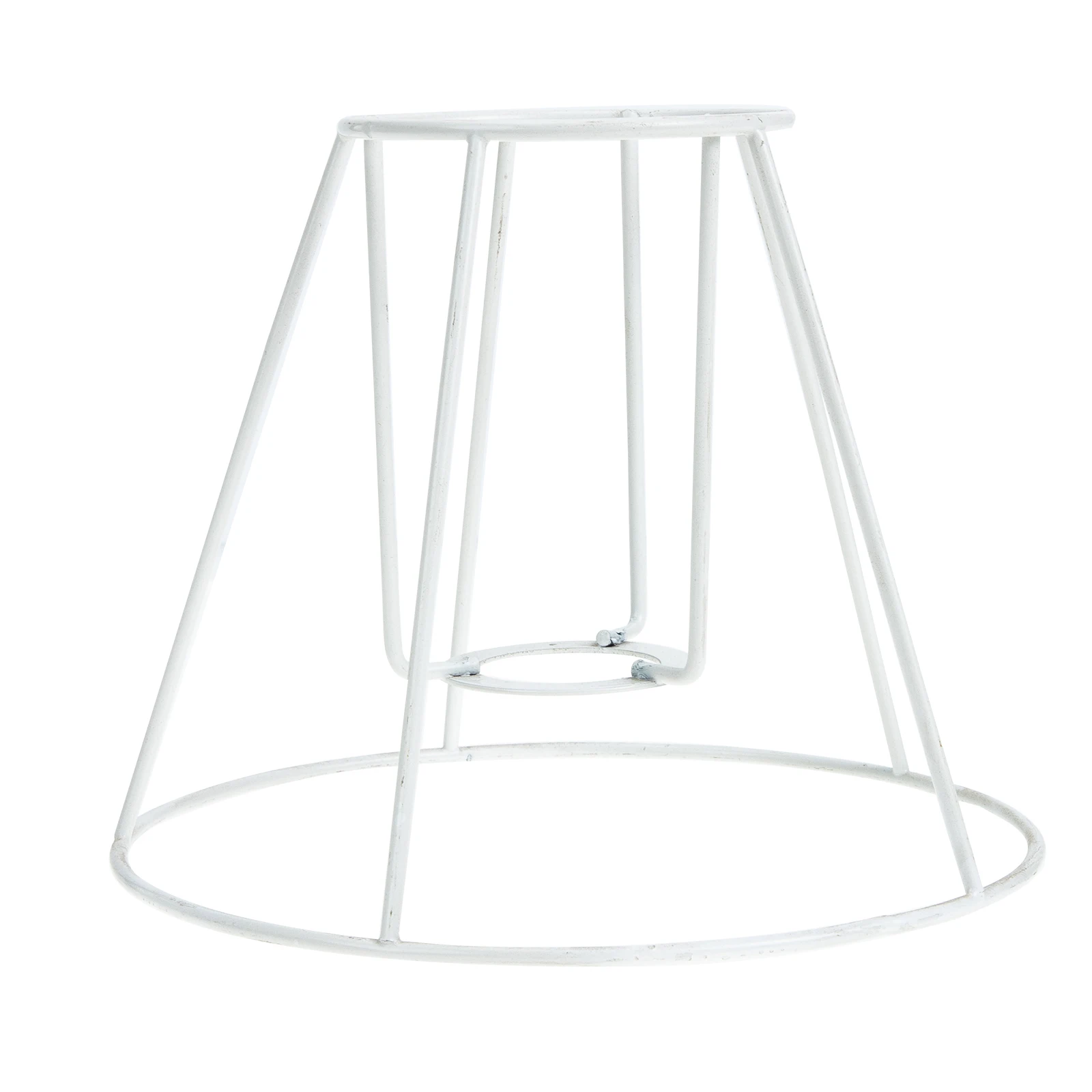 

Retro Lampshade White Iron Wire DIY Table Shades Drum Ring Lamp Shade Metal Round Square Hardware