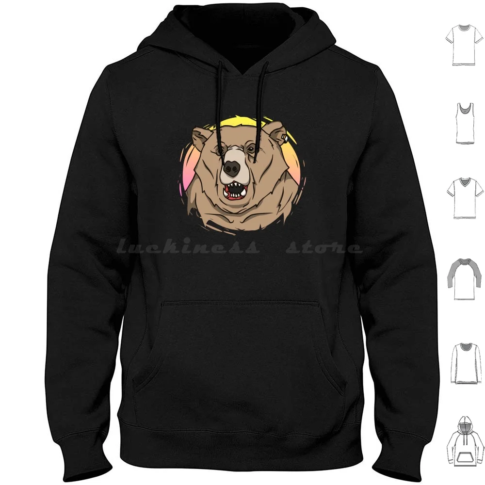 Werebear Druid Beast Hoodie Cotton Long Sleeve Bear Lover Dnd Beast Tabletop Dnd Character Dnd Races Monster Fantasy