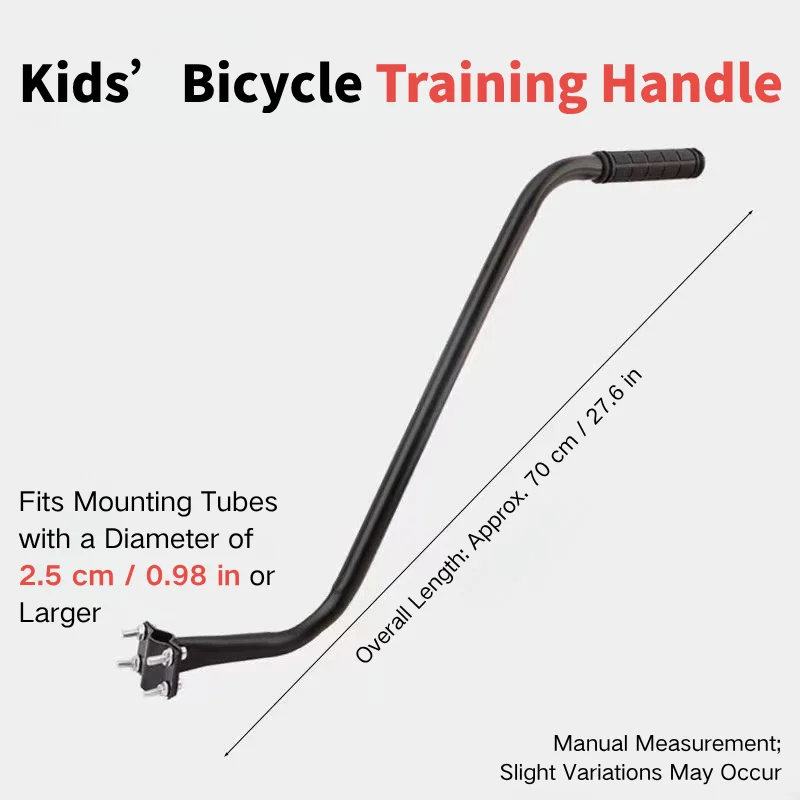 Kids Bicycle Training Handle Rear Balance Assist Bar Parent Support Rod for Learning to Ride Without Bending Over