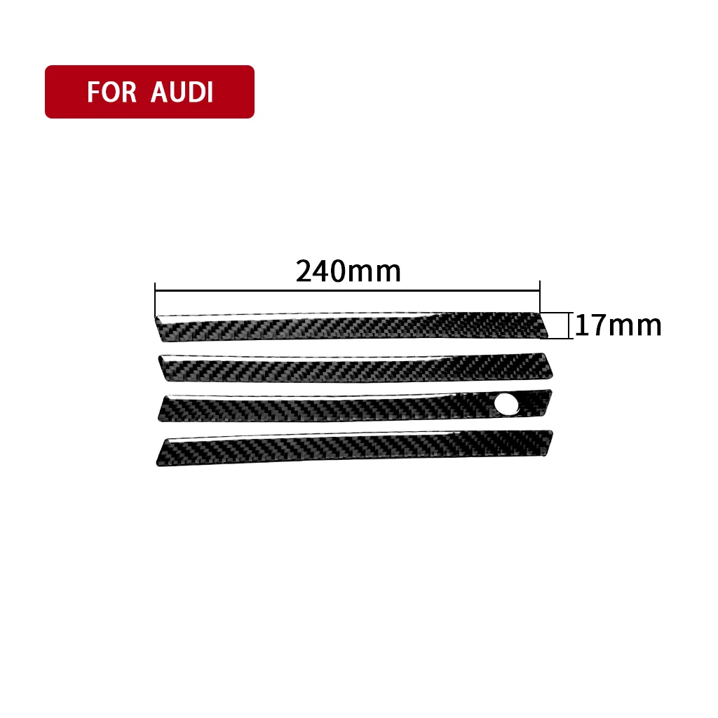 Auto Interior Real Carbon Fiber Car Styling Exterior Door Handle Pull Cover Trim For Audi A4 B9 RS4 S4 2017 2018 2019