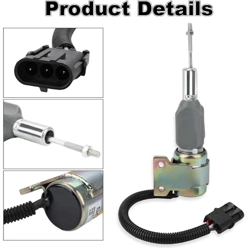 24v fuel shut off solenoid for cummins diesel engine 6bt 4bt for hyundai excavator r220-5 r220-5 for komatsu excavator pc200