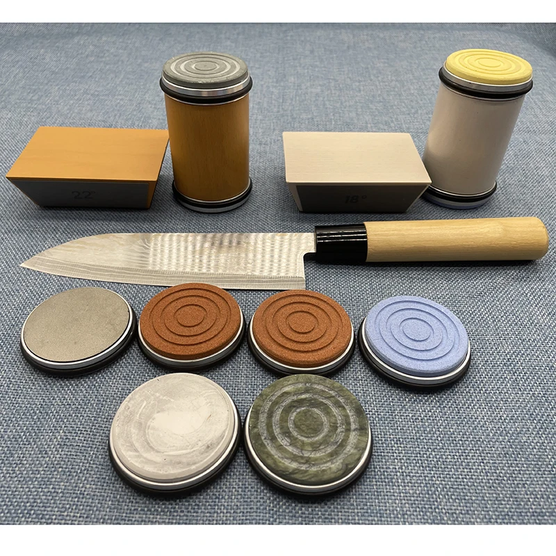 4-Winkel-Rollmesserschärfer-Set zum Schärfen von Rollenmessern mit gerader Kante und Industrie-Diamanten, Kochmesserset