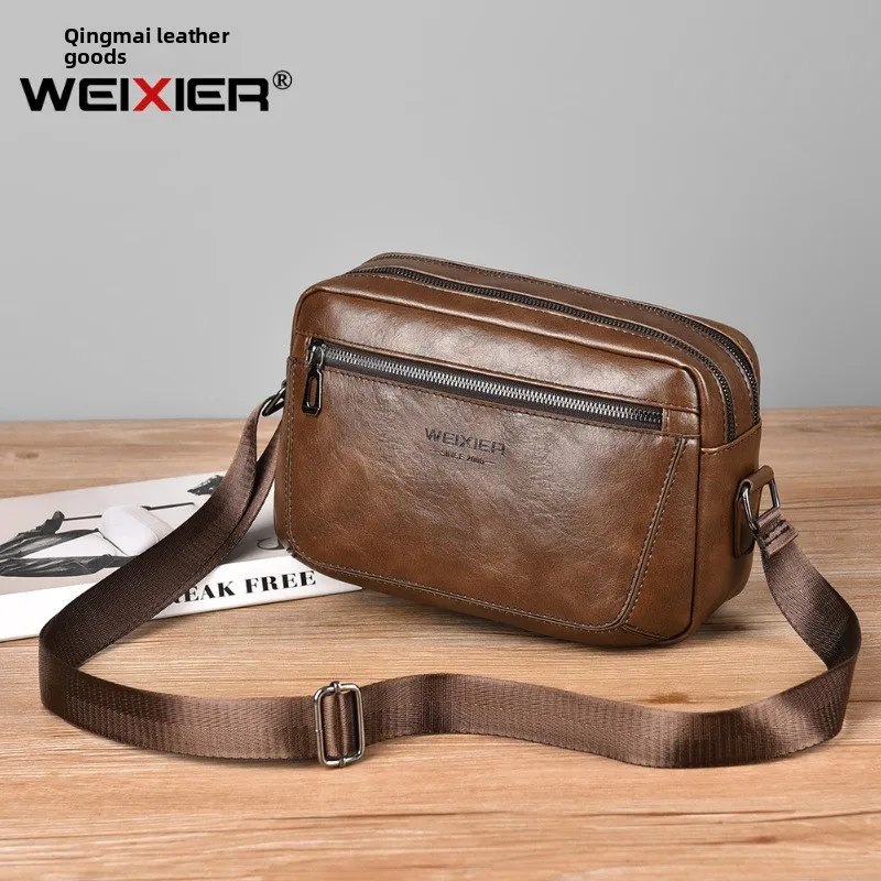 New Men's Diagonal Cross Bag, Large Capacity Casual Shoulder Bag, High-end Casual Small Shoulder Bag, PU Mailman Bag for Men