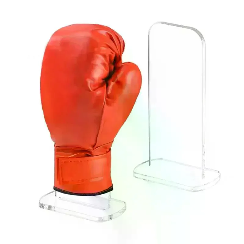 1PC Clear Acrylic Boxing Gloves Display Rack For Home Store Vertical Storage Stands Sports Glove Holders Desktop Organizer