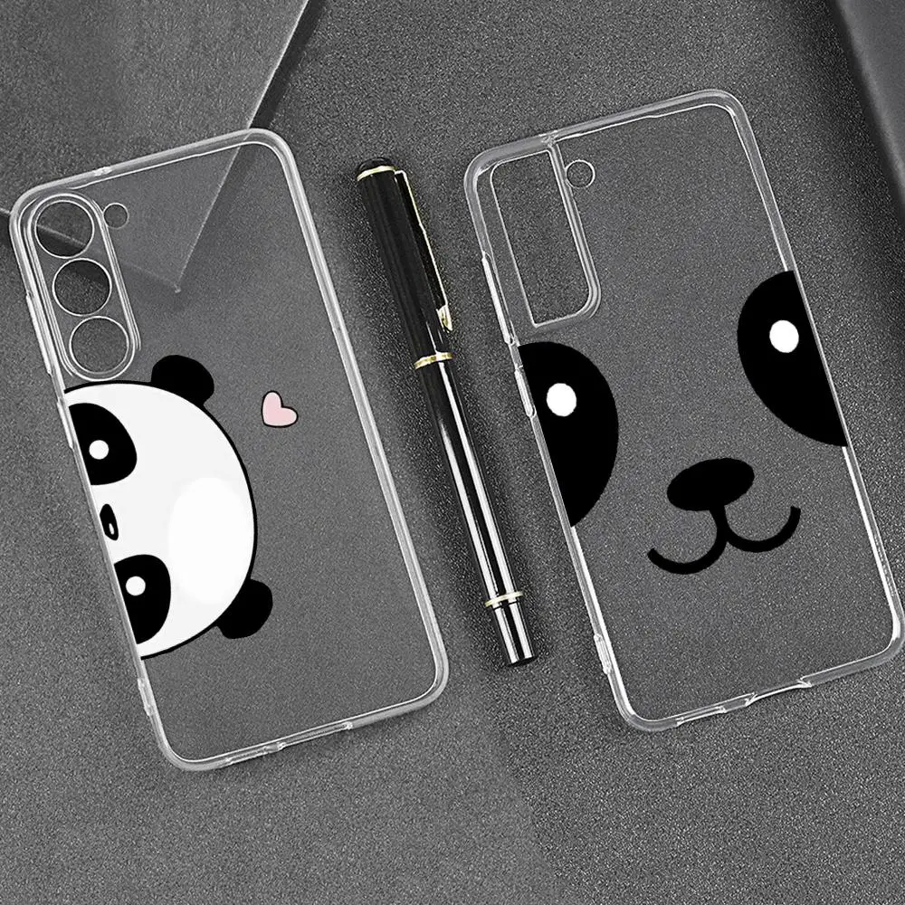 Creative Panda Cute Phone Case For Samsung Galaxy  S26 Ultra S25 FE S24 S23 S22 Plus S25 Edge S21 transparent soft shell Covers