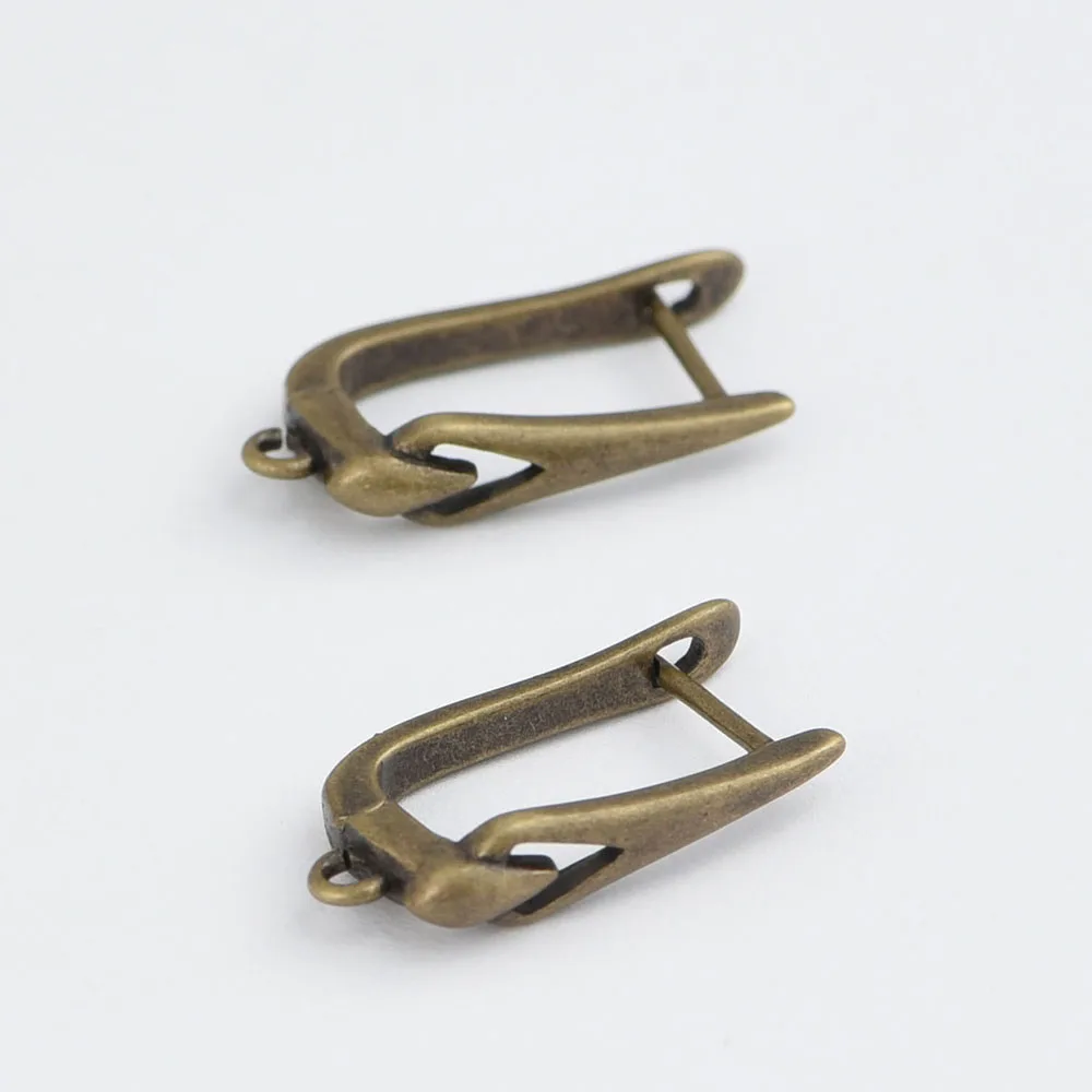 1 Paar neue Ohrringhaken für Damen, handgefertigt, DIY-Schmuckzubehör, Messing, antike Bronze, glatte Ohrhakenverschlüsse – Detail 6