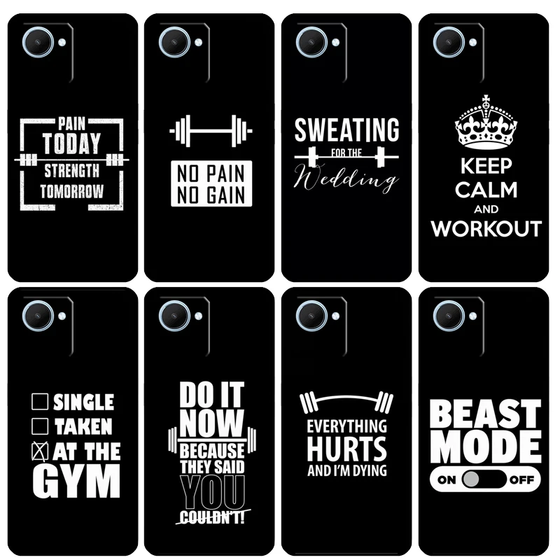 Workout Motivation fitness Gym For Realme C55 C21Y C53 C35 C33 C31 C30 C25 C15 C11 GT Neo 5 3T 2T 9 10 11 Pro Plus Case