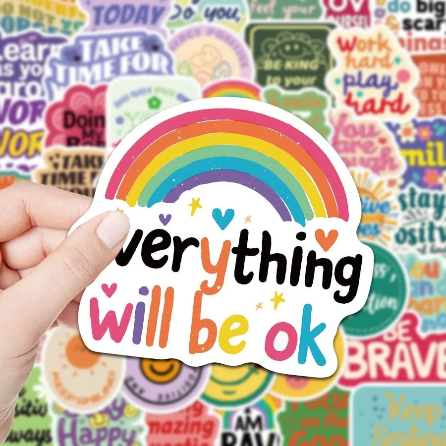 50Pcs Inspirational Stickers Motivational Quote Decals for Laptop Phone Skateboard Luggage Suitcase Bike