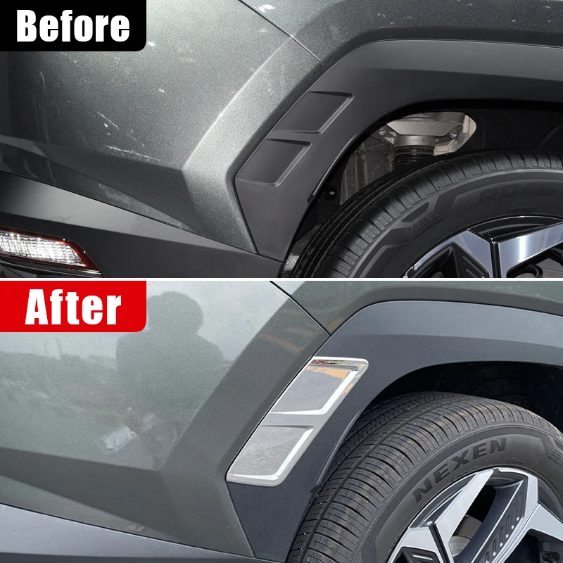 

3D-накладки на колесные арки (передние и задние) для Hyundai Tucson NX4 Hybrid 2021-2023 N Line, декоративные элементы из ABS-пластика