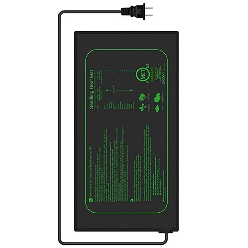A21I-MET Certified Seedling Heat Mat, Waterproof Durable Germination Station Heat Mat, Warm Hydroponic Heating Pad