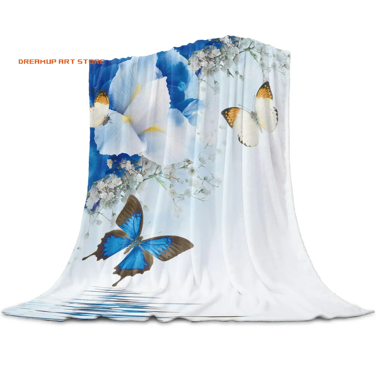 2026 Dream Catcher Feather Butterfly White Flannel Blanket For Sofa Bed Bedding Room Soft Fleece Throw Blanket Bedspread Home Te