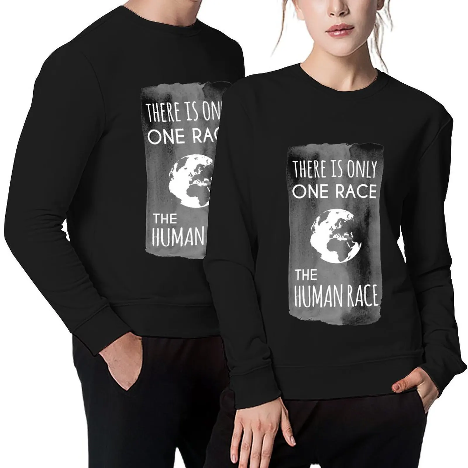 

There is Only One Race. The Human Race. (charcoal) Pullover graphic t shirts men autumn clothes new sweatshirt