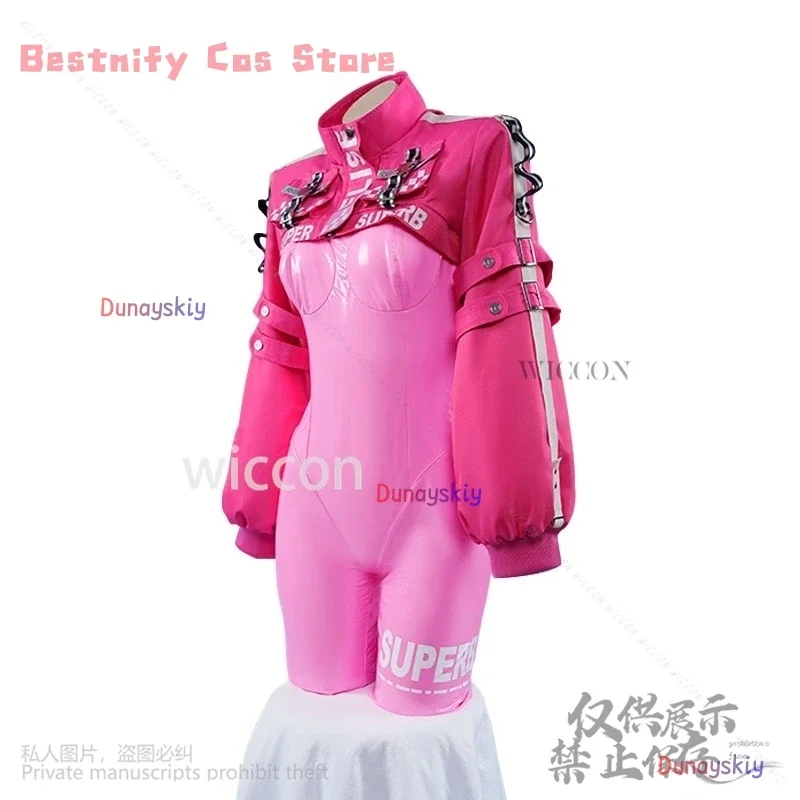 CosplayAnime لعبة NIKKE آلهة النصر تأثيري أليس زي الساخن الوردي Pu مثير Lencerias الفتيات بذلة الباروكات Cosp