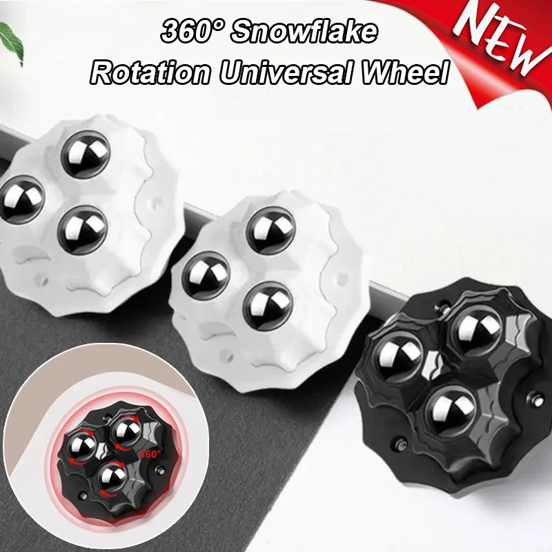 

3 Bead Snowflake Roller Wheel 360° rotation pulley Self-Adhesive office furniture mini caster wheels for Furniture Cabinet Trash