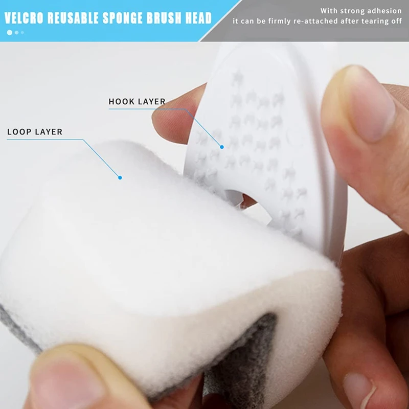 فرشاة تنظيف الأطباق - مجموعة فرش أطباق توزيع الصابون و4 رؤوس بديلة للتخزين