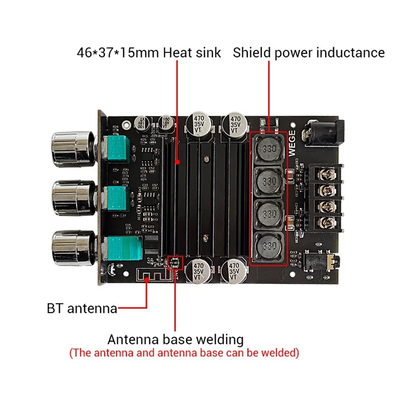 Fashion ZK-XPSM Audio Amplifier Board 150Wx2 TDA7498E Stereo Bass Adjustment Bluetooth Audio Power Amplifier Board Module