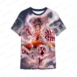 Camiseta japonesa de manga curta de anime masculina, camiseta estampada Luffy, 3D, One Piece, Harajuku, tops e camisetas, roupas engraçadas