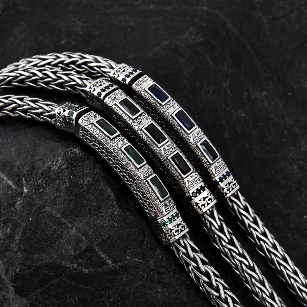 HX Men's Handmade Hemp Rope Bracelet HX New Vine Grass Pattern Fashionable Simple Design Worn with Diamond Jewelry