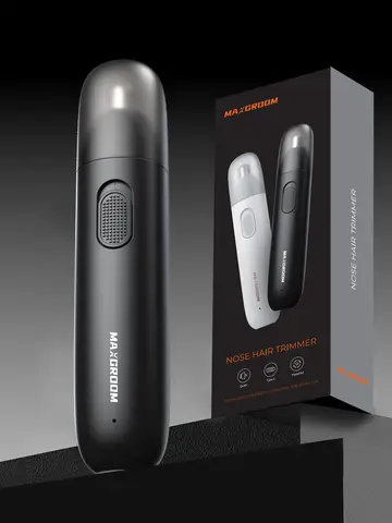 MAXGROOM Nose Hair Trimmer for Men Rechargeable 360 Rotating Dual-Blade Electric Shaver Eyebrows Nose Hair Trimmer Painless Safe