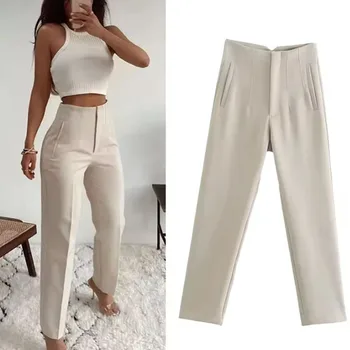 Office Wide-Leg Formal Pants 3 Koekop Office outfits Pencil Trousers Black Pink White Ladies Pants Fashion Office Wear High waist Pants for Women Formal Pants 3