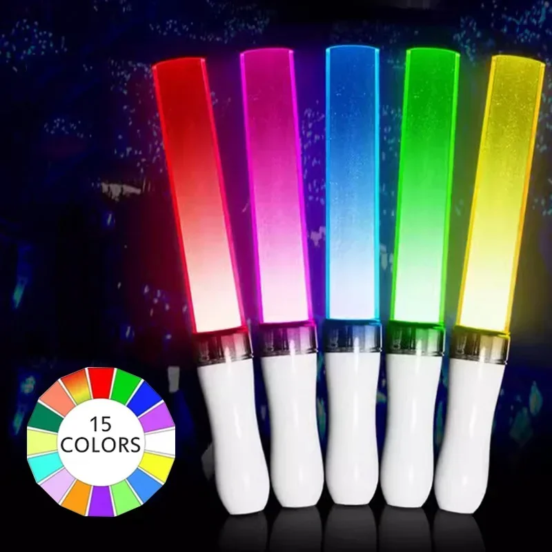 Palos de luz Kpop de 15 colores, barra luminosa para concierto, materiales brillantes para Idol, fiesta de cumpleaños