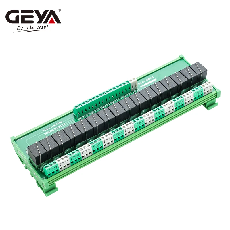 GEYA 4C/8C/16C Plug in Type Relay Module 1SPDT 1NC1NO Relay Module for AC DC 12V 24V 220V PLC Relay