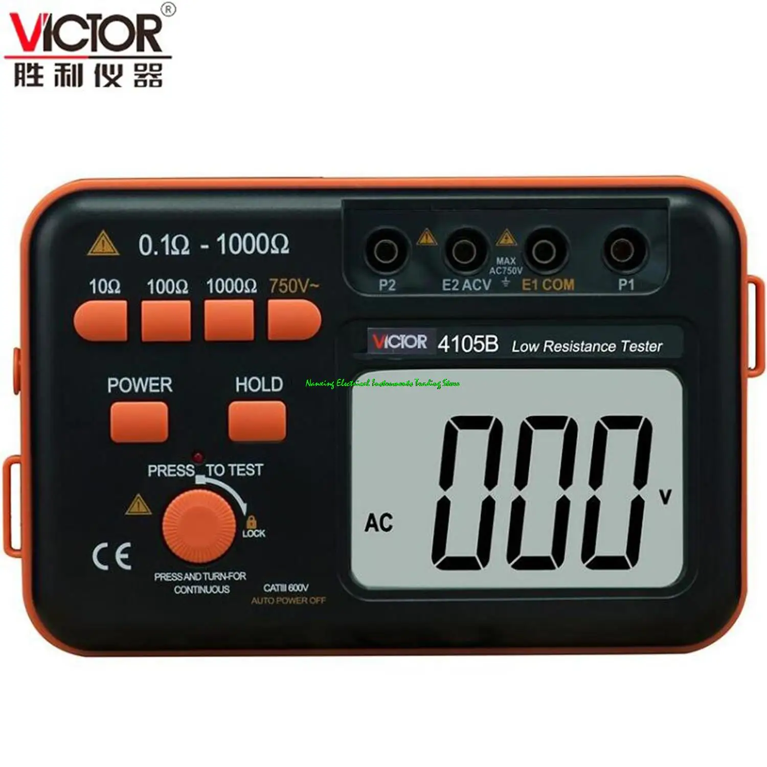 

VICTOR VC4105B Digital Earth Resistance Tester ground Megohmmeter Electrostatic Static Detector 1000ohms,AC 750V