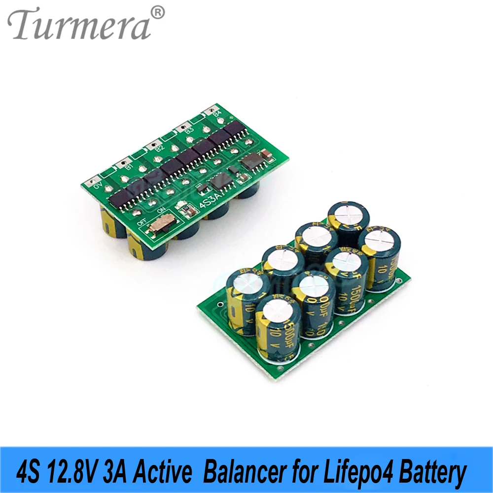 Turmera 12.8V 4S 200A BMS Protection Board with 1.2A 3A 6A Active Balancer for 3.2V 100Ah 200Ah 280Ah 320Ah Lifepo4 Battery Use