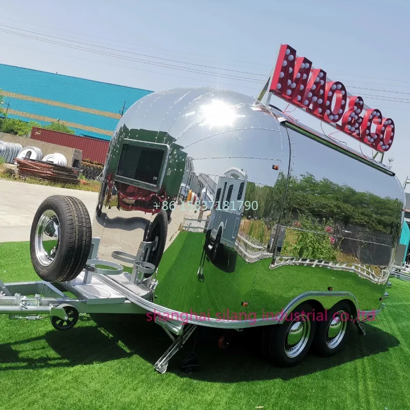 

Standard Vending Food Kiosk Truck Outdoor Mobile Fast Food Carts Kiosk Popsicle Ice Cream Vending Carts Hot Dog Food Trailer