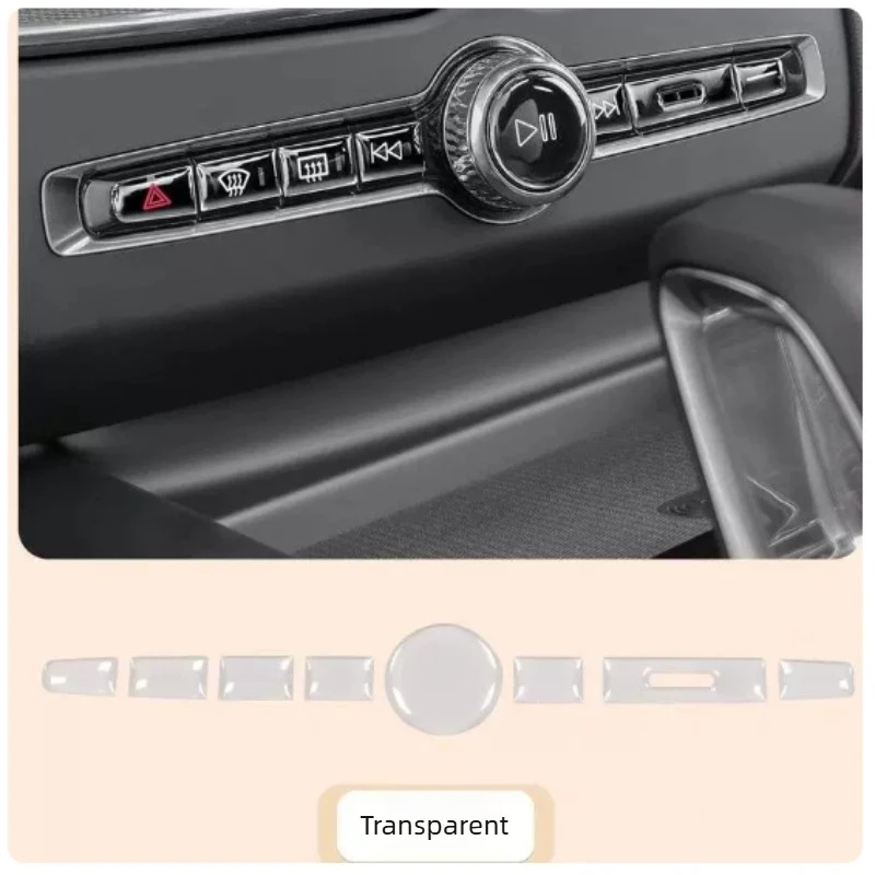 Central Control Gear Button Sticker For Volvo XC60/XC90/S60/S90/V60/V90 Start Knob Epoxy Protective Sticker Interior Accessories