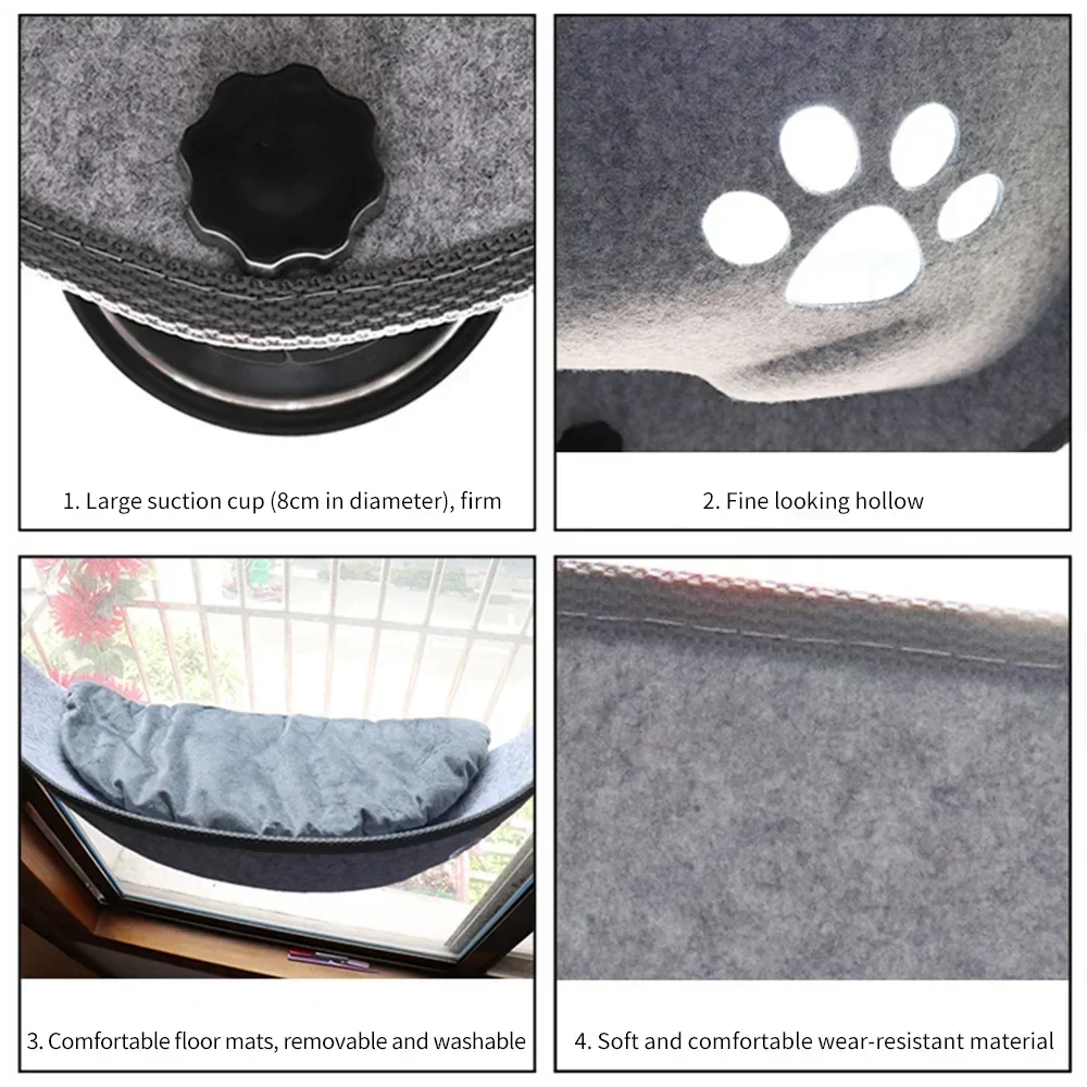 Cat Window Hammock With Strong Suction Cups Pet Kitty Hanging Sleeping Bed Storage For Pet Warm Ferret Cage Cat Shelf Seat Beds