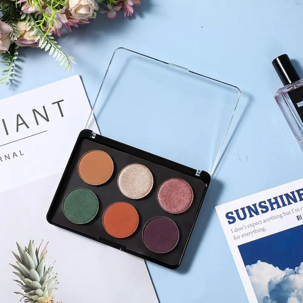 with Frosted Clear Top Magnetic Makeup Palette Plastic Lightweight Empty Eyeshadow Palettes Black Travel Storage Box