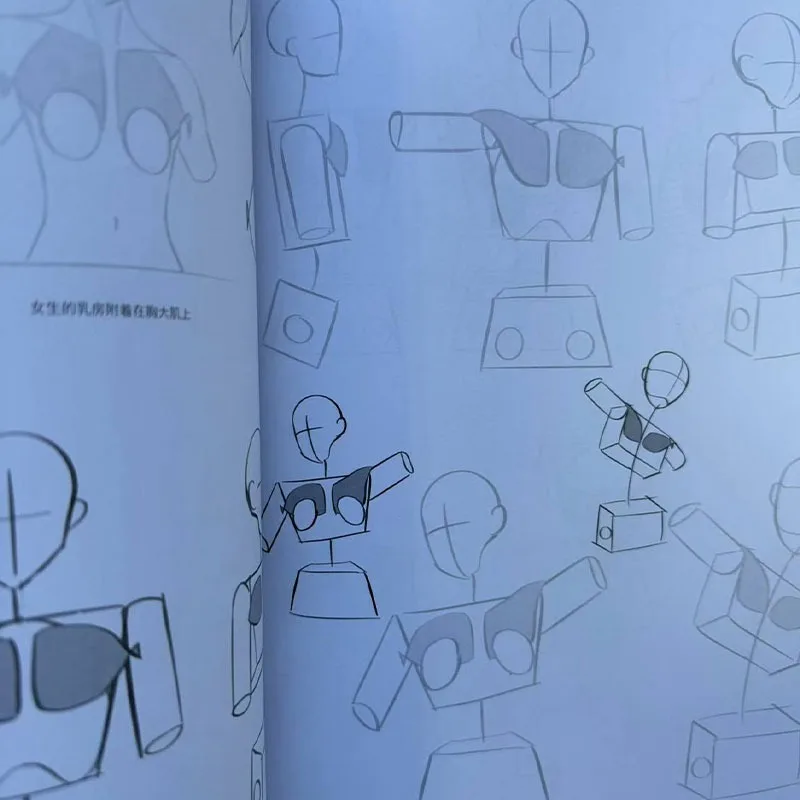 Personagens de anime rastreamento esboço pintado à mão tutorial livro estrutura do corpo humano cópia prática linha rascunho livros prática