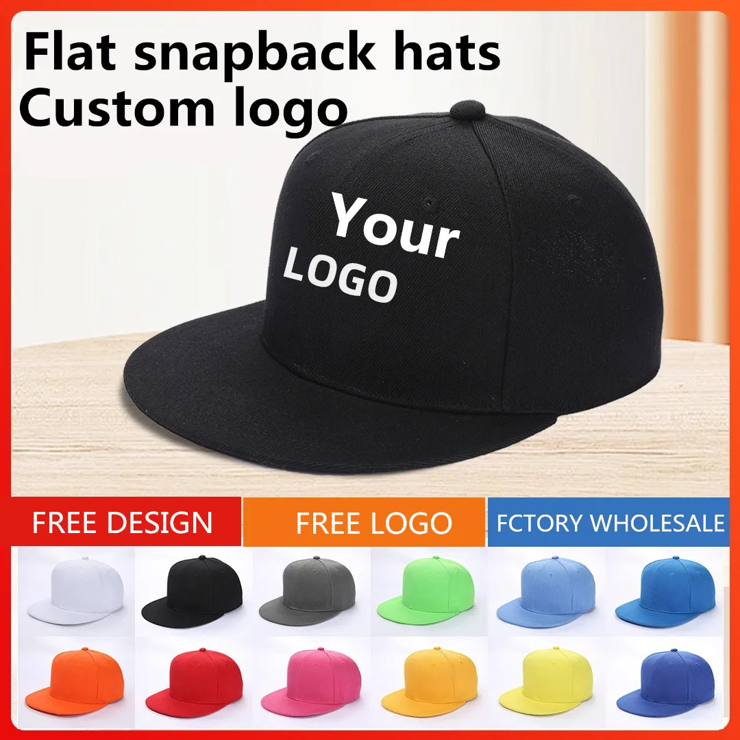 Custom snapback caps Outdoor sports hip hop flat hip hop hat for men Women Trucker caps 1 piece DIY logo Sun hats gorros